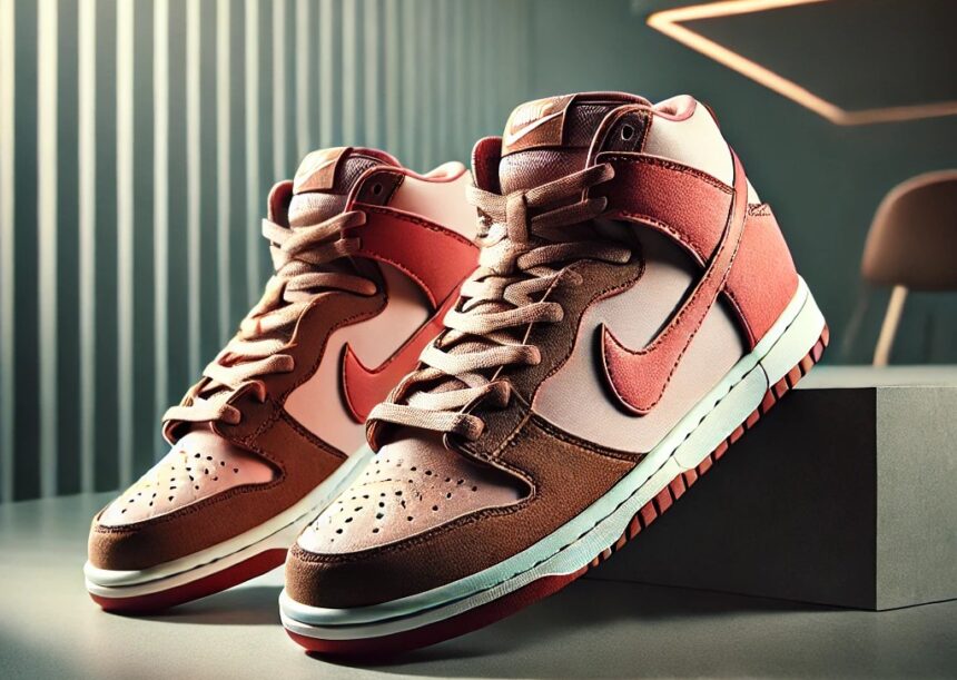 pink and brown dunks