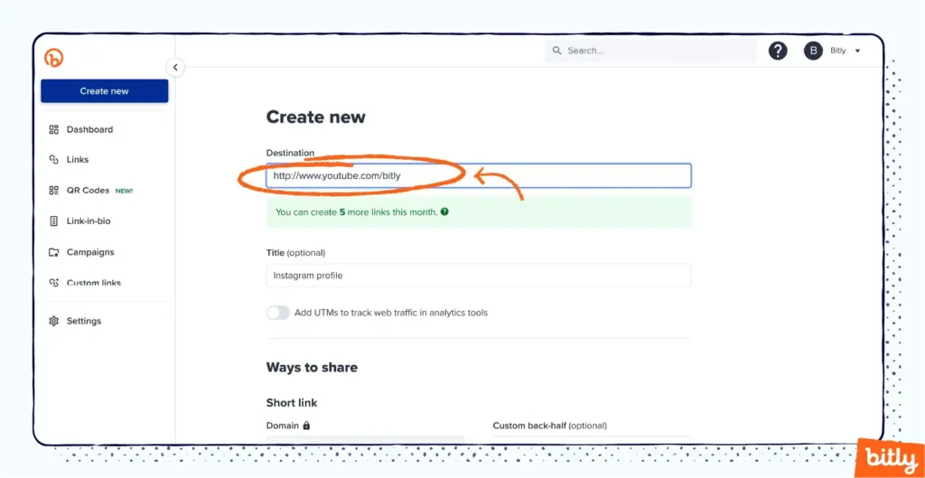 How to shorten a link with Bitly